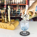 Kit de barman à cocktail en or avec support